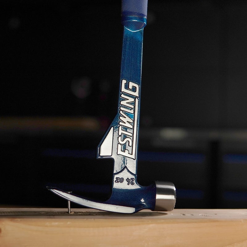 ESTWING Hammertooth Hammer - 24 oz Long Handle Straight Rip Claw with Milled Face & Shock Reduction Grip - E6-24TM - Image 4